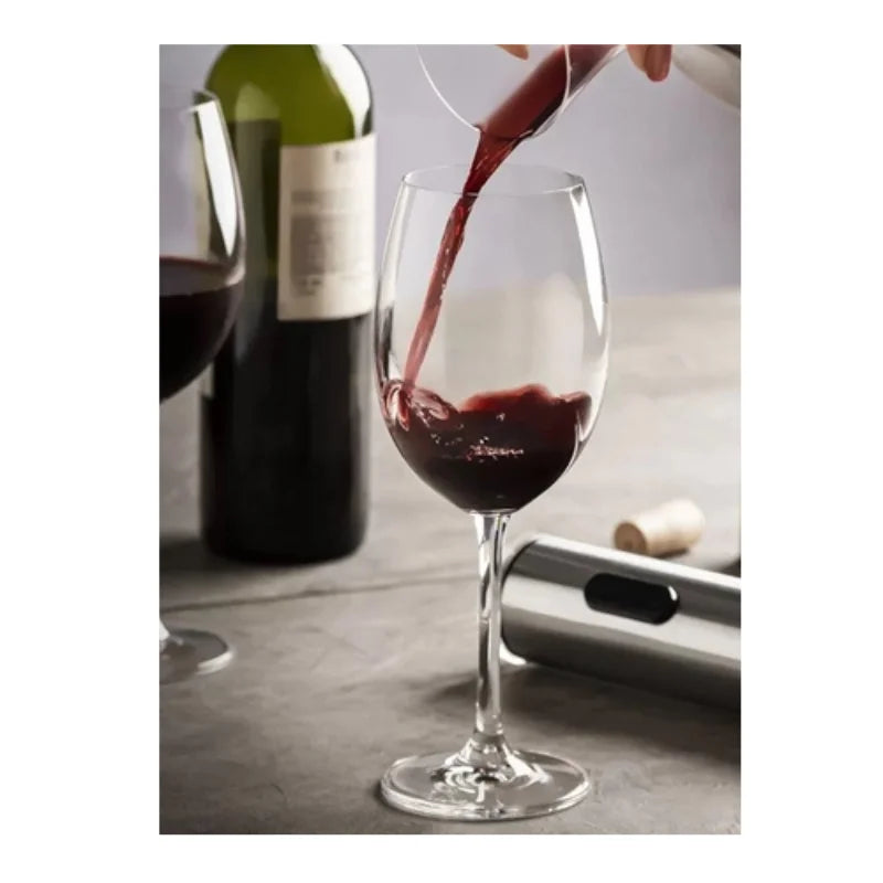 Jogo de Taças de Vinho (6 Taças de Vinho 465ml) - Decanter Vinho 1900ml - Vidro Decoração Casa Festa