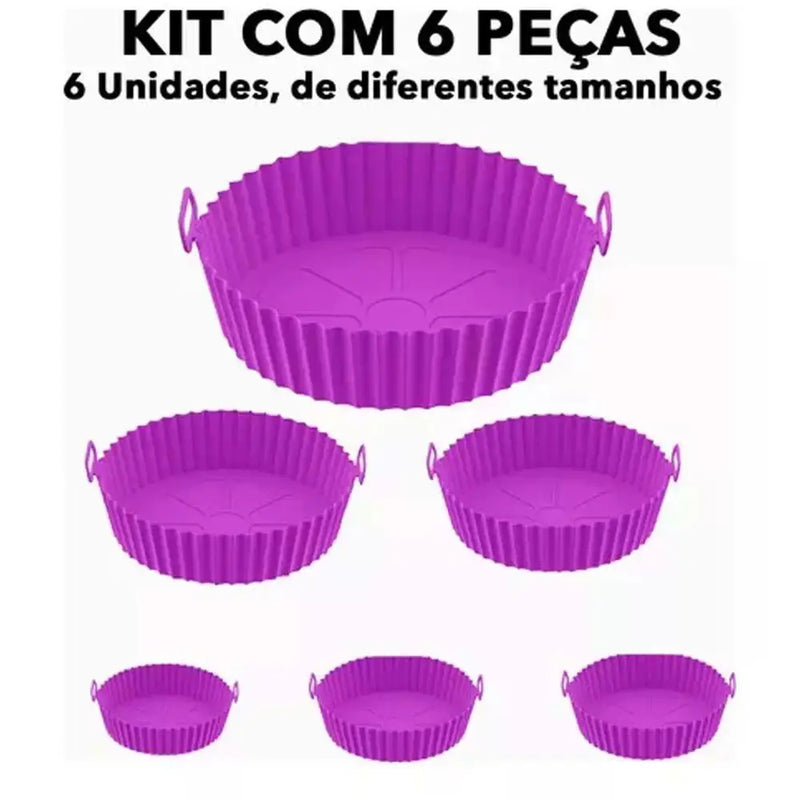 Kit 6 Capas Protetoras de AirFryer de Silicone Diferentes Medidas